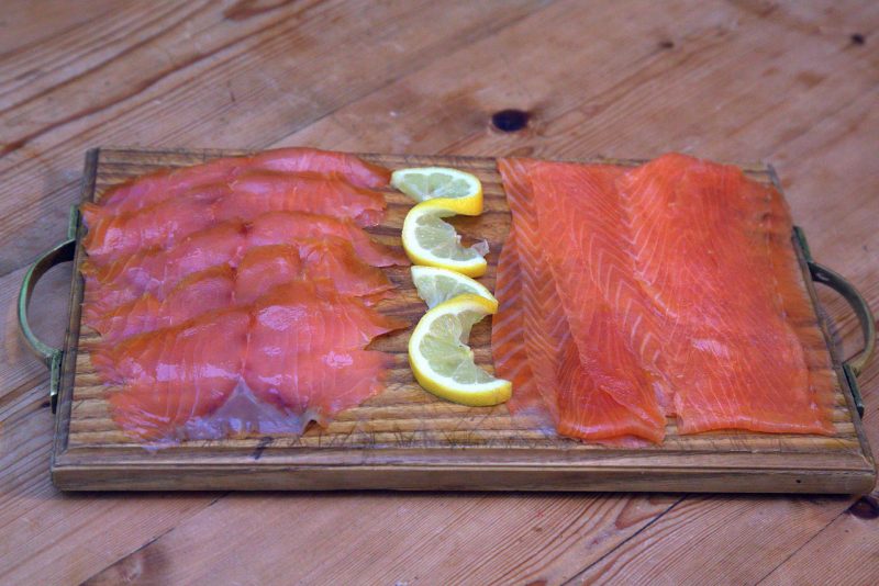 sliced salmon
