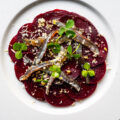 Smoked anchovies and beets with horseradish